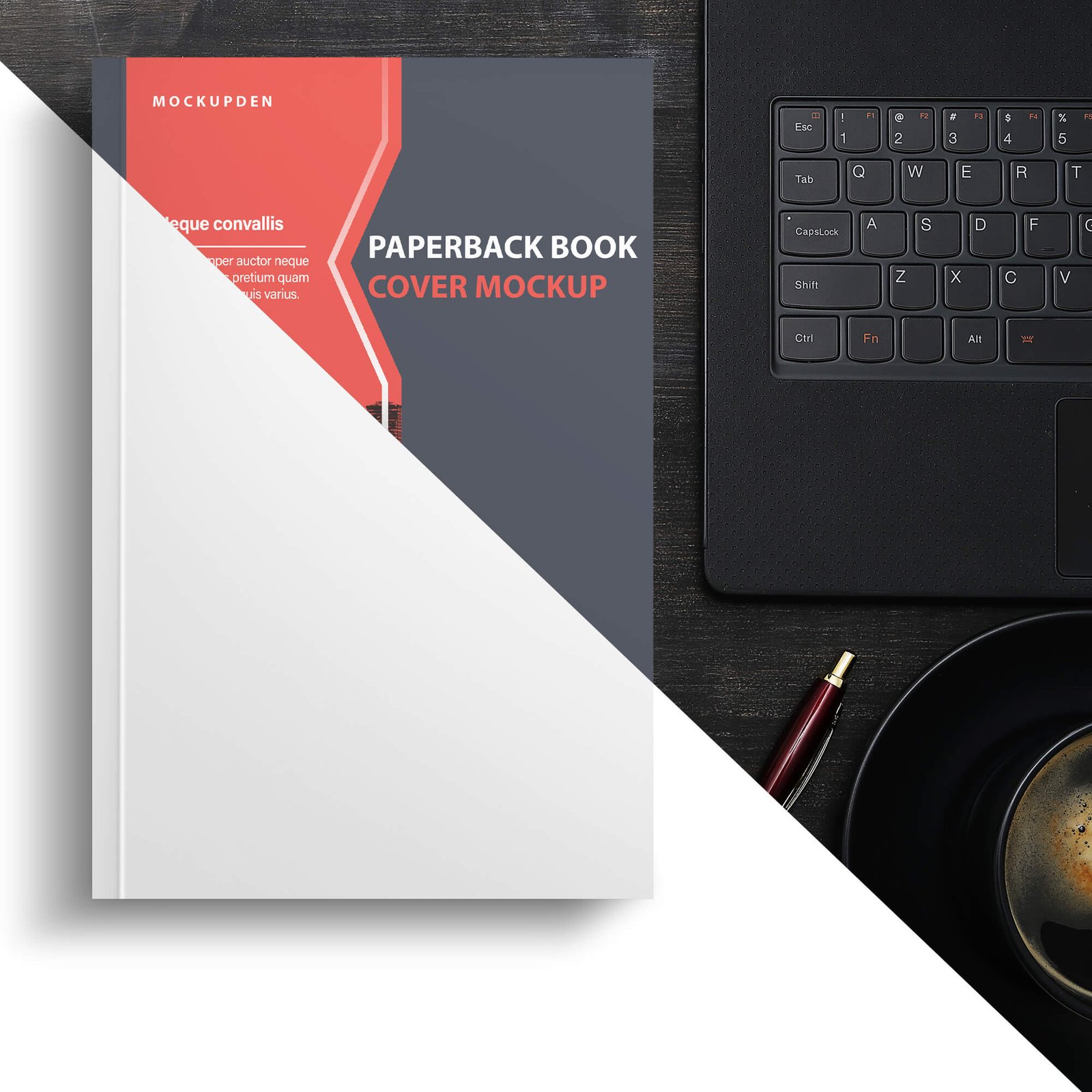 Editable Free Paperback Book Cover Mockup PSD Template