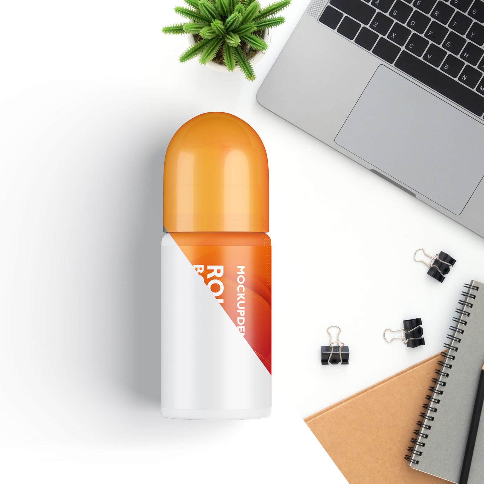 Editable Free Roll On Bottle Mockup PSD Template