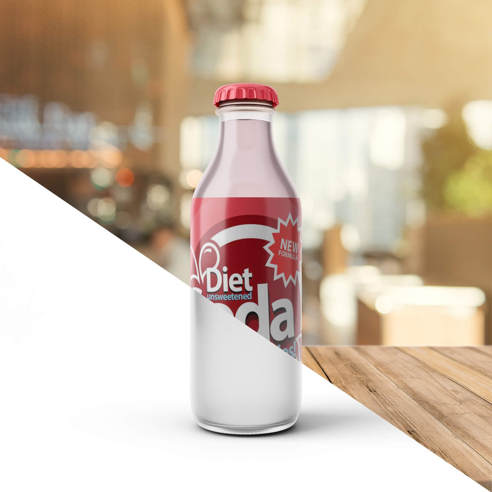 Editable Free Soda Bottle Mockup PSD Template