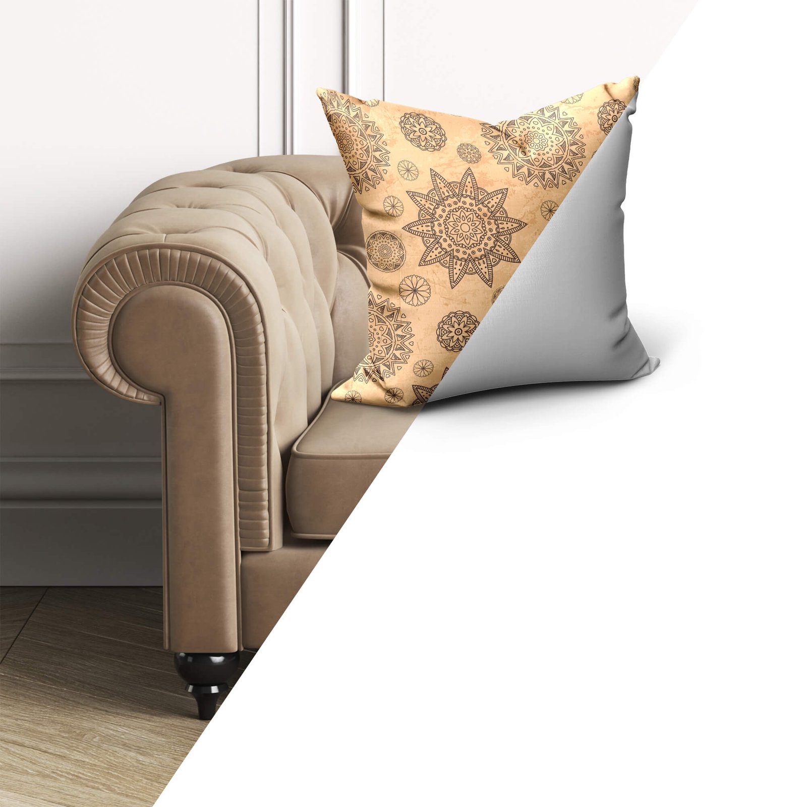 Editable Free Sofa Cushion Mockup PSD Template