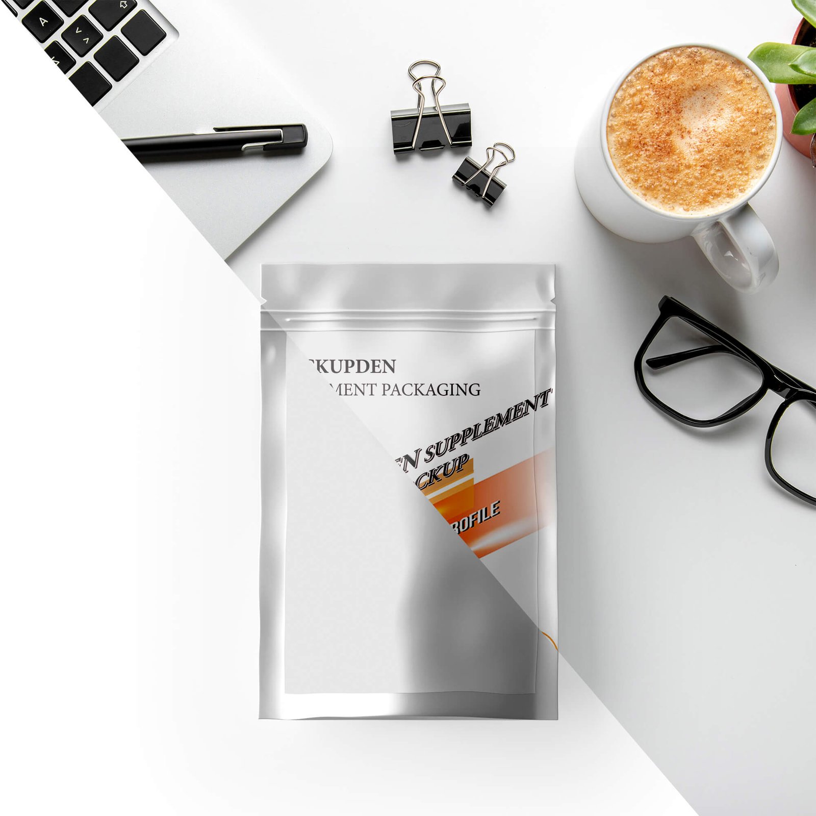 Editable Free Supplement Packaging Mockup PSD Template