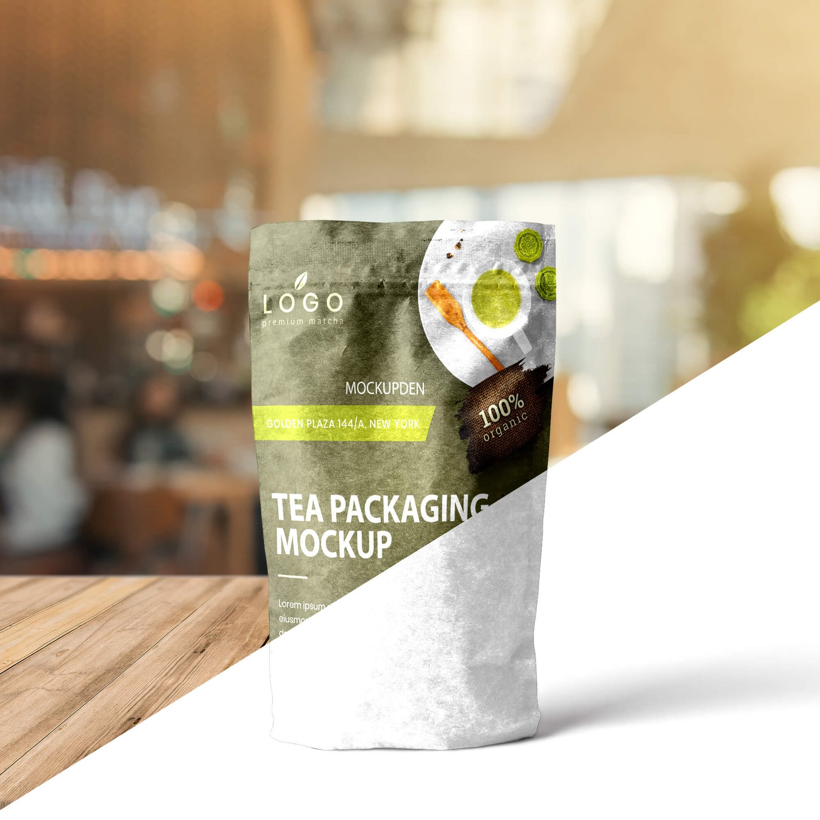 Editable Free Tea Packaging Mockup PSD Template