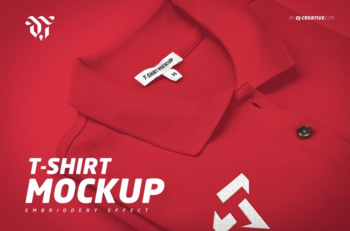 Embroidered Polo T-Shirt Mockup