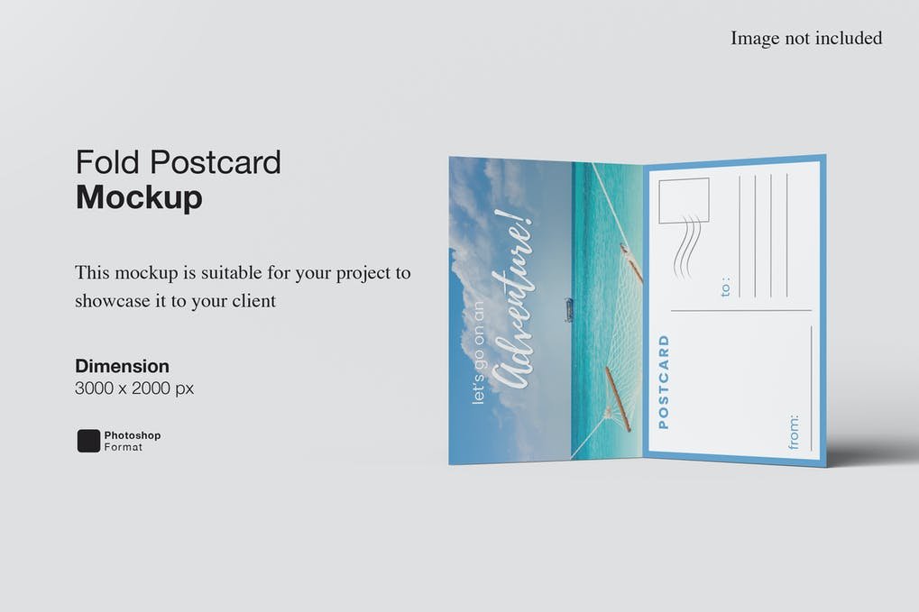 Fold Postcard Mockup