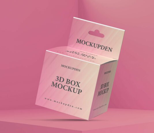 Free 3D Box Mockup PSD Template