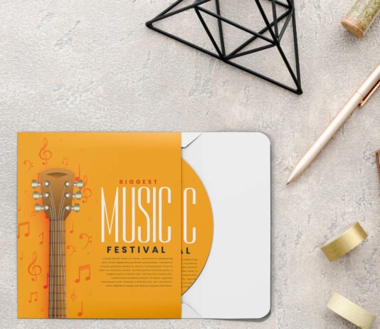 Free Album Cover Mockup PSD Template