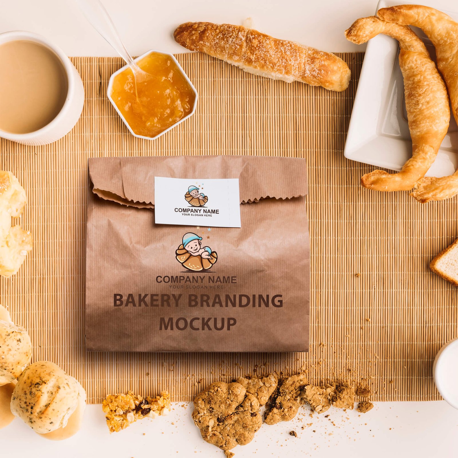 Download Free Bakery Branding Mockup Psd Template Mockup Den