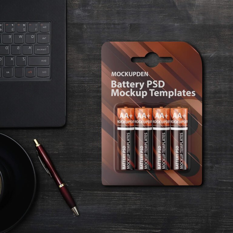 Free Battery PSD Mockup Templates