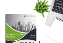 Free Booklet Cover Mockup PSD Template