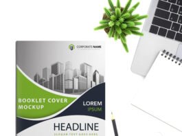 Free Booklet Cover Mockup PSD Template