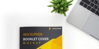 Free Booklet Cover Mockup PSD Template