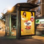 Free Bus Poster Mockup PSD Template