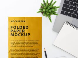 Free Folded Paper Mockup PSD Template