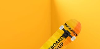 Free Longboard Mockup PSD Template