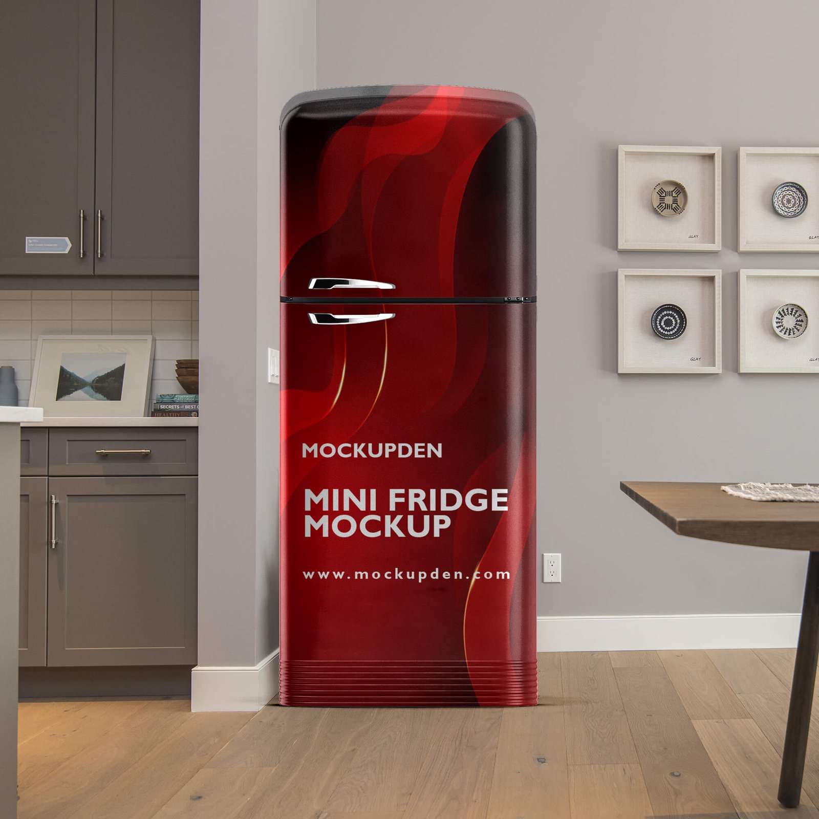 Free Mini Fridge Mockup PSD Template