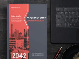 Free Paperback Book Cover Mockup PSD Template