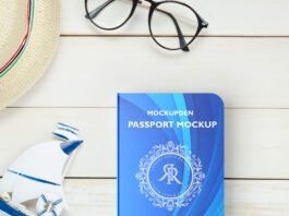 Free Passport Mockup PSD Template