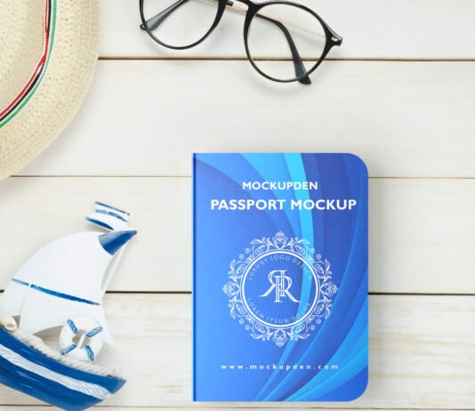 Free Passport Mockup PSD Template