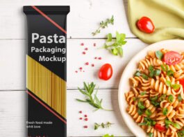 Free Pasta Packaging Mockup PSD Template