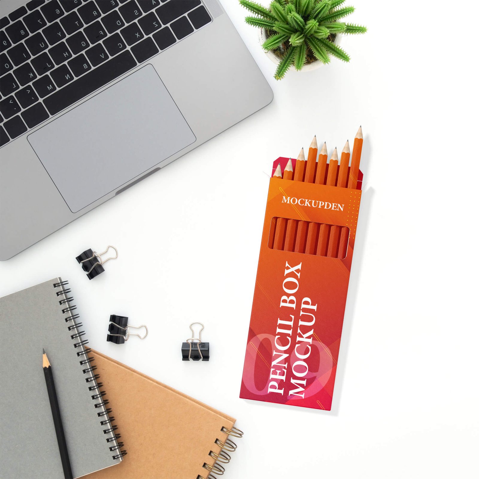 Free Pencil Box Mockup PSD Template