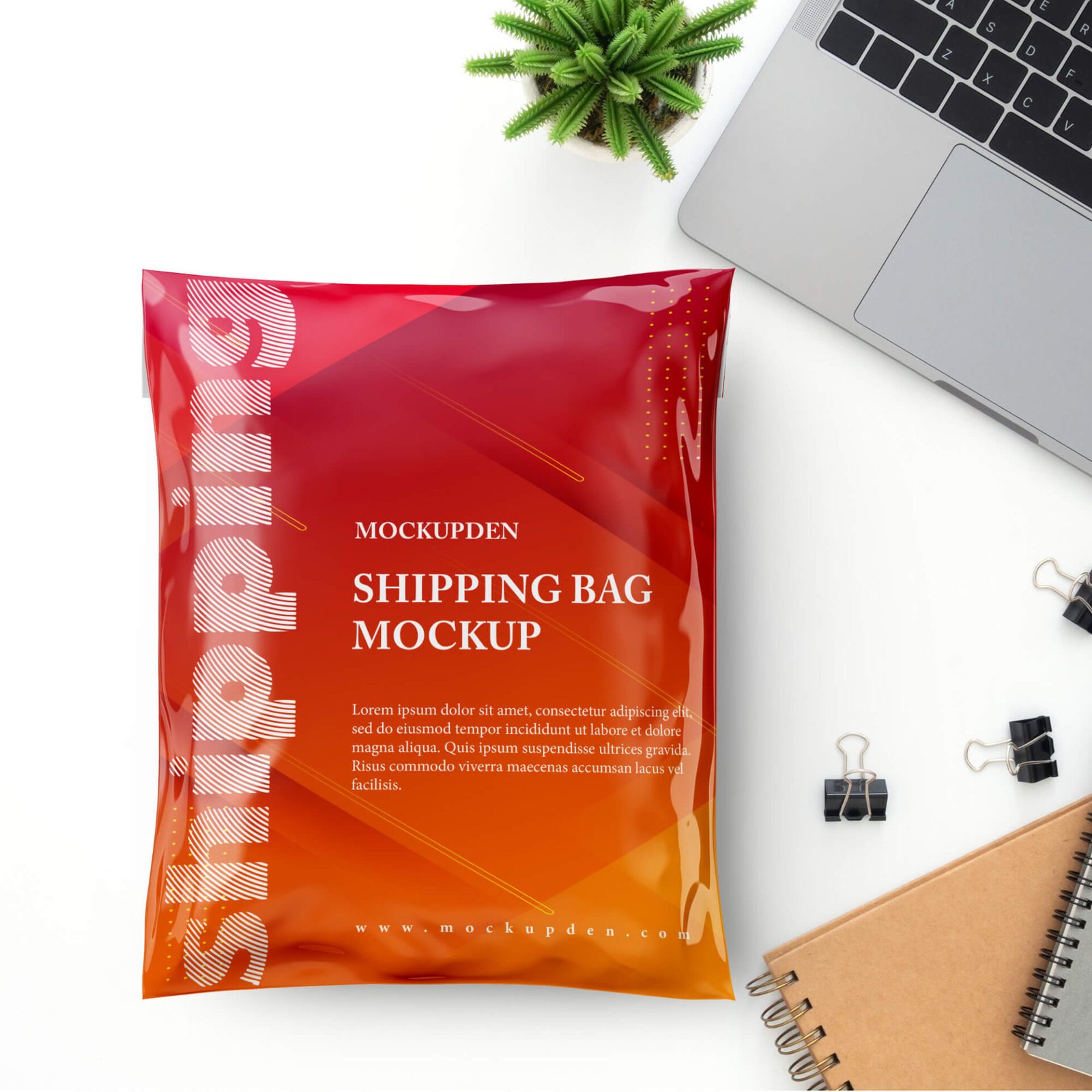 Free Shipping Bag Mockup PSD Template Mockup Den