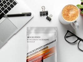 Free Supplement Packaging Mockup PSD Template