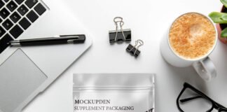 Free Supplement Packaging Mockup PSD Template