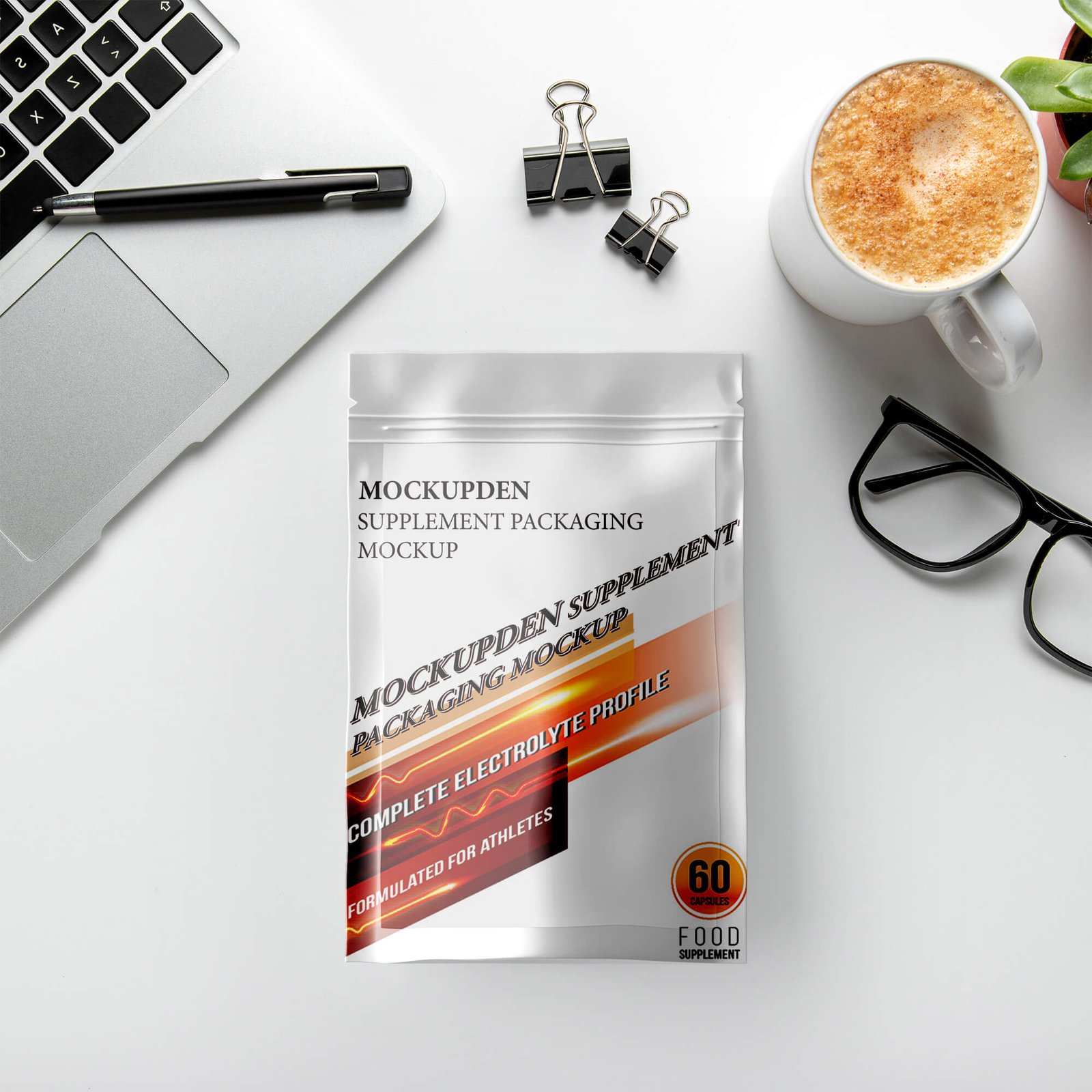 Free Supplement Packaging Mockup PSD Template