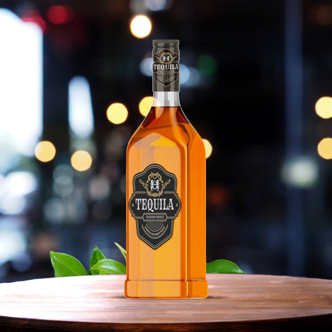 Free tequila bottle mockup Idea