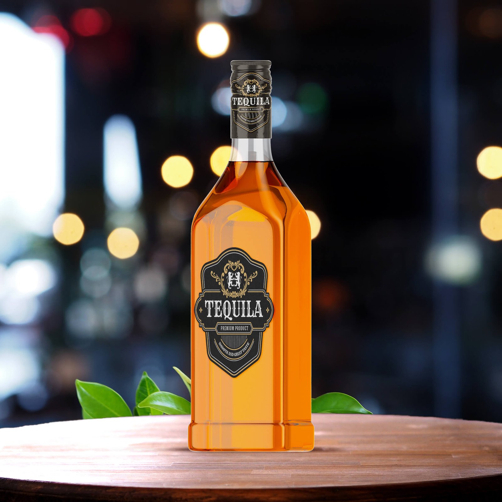 Free Tequila Bottle Mockup PSD Template