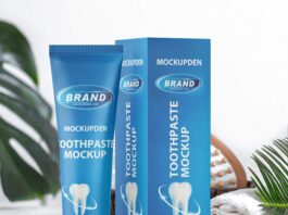 Free Toothpaste Mockup PSD Template