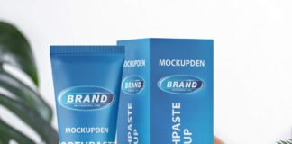 Free Toothpaste Mockup PSD Template