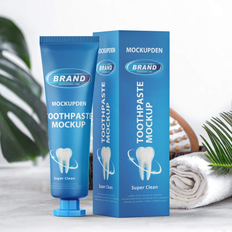 Free Toothpaste Packaging Mockup PSD Template