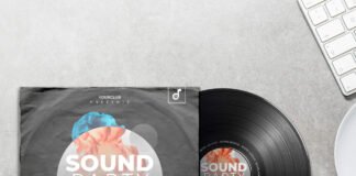 Free Vinyl Cover Mockup PSD Template