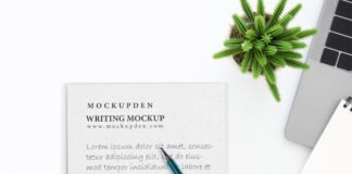 Free Writing Mockup PSD Template