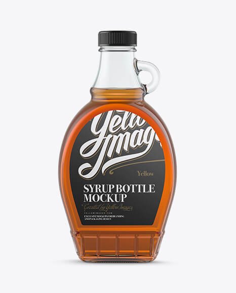 Glass Bottle Maple Syrup Mockup