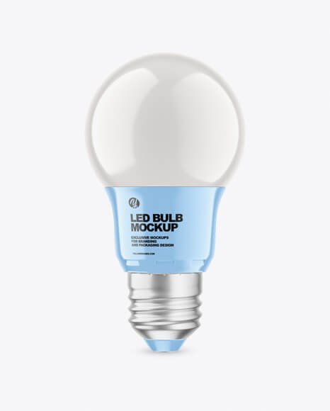 Glossy LED Light Bulb Mockup