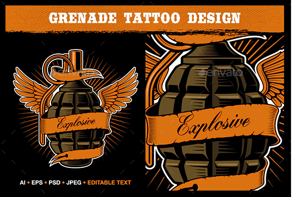 Grenade Tattoo Design