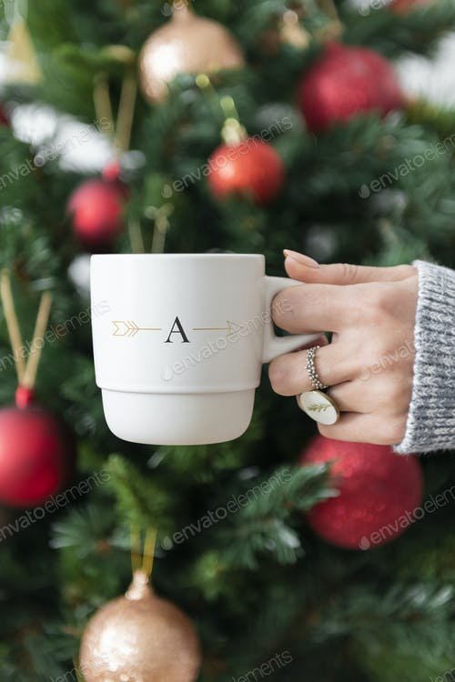 Hand Holding White coffee mug mockup For Quote