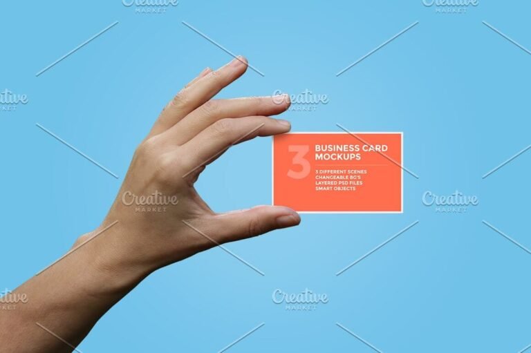 27+ Best Business Card in Hand Mockup PSD Templates