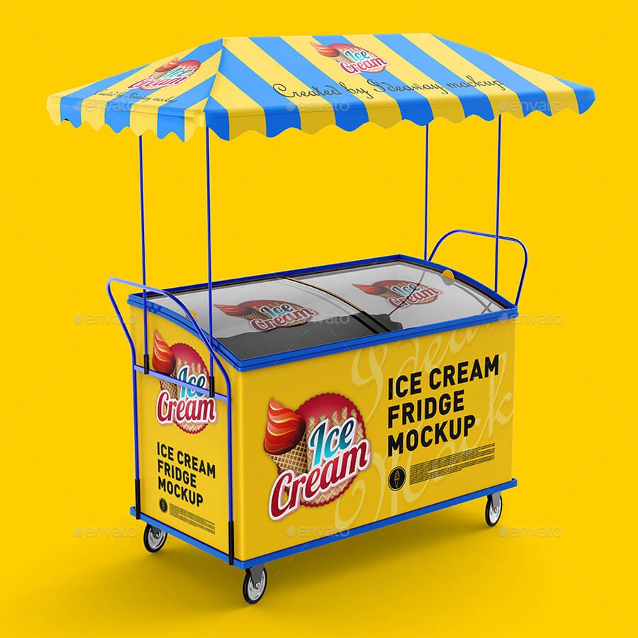 Ice Cream Fridge Mockup