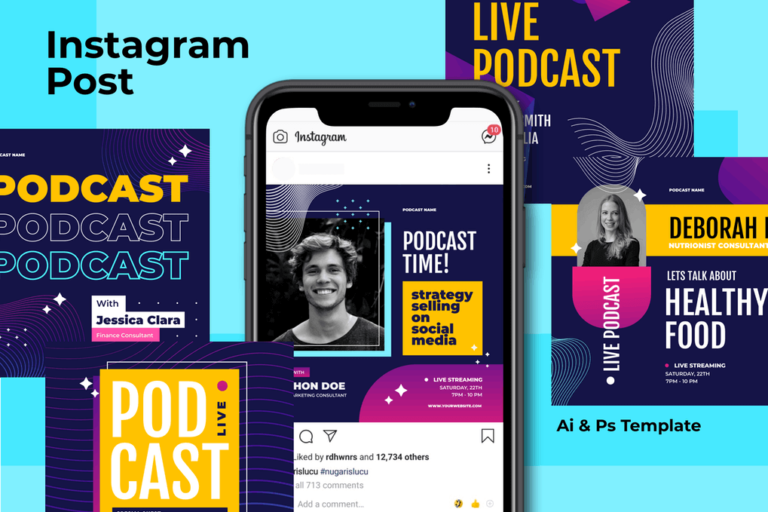 24+ Best Podcast Mockup PSD Templates ( Instagram,Talkshow) - M