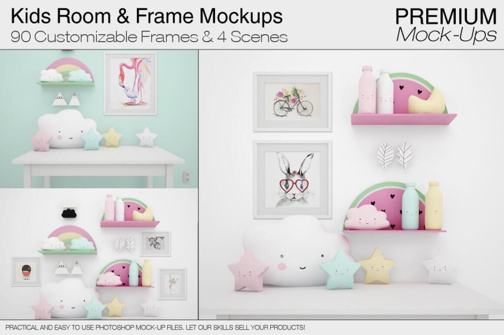 27+ Cute Kids Room Mockup PSD Templates - Mockup Den