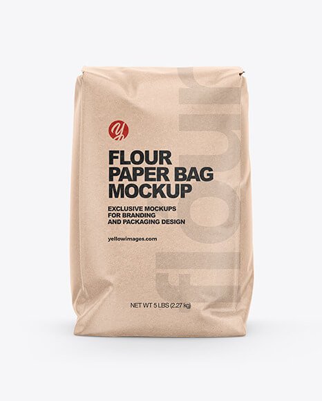 Kraft Paper Flour Bag Mockup