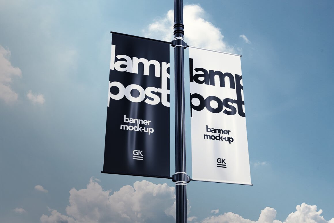 Lamp Post Banner Mock-up