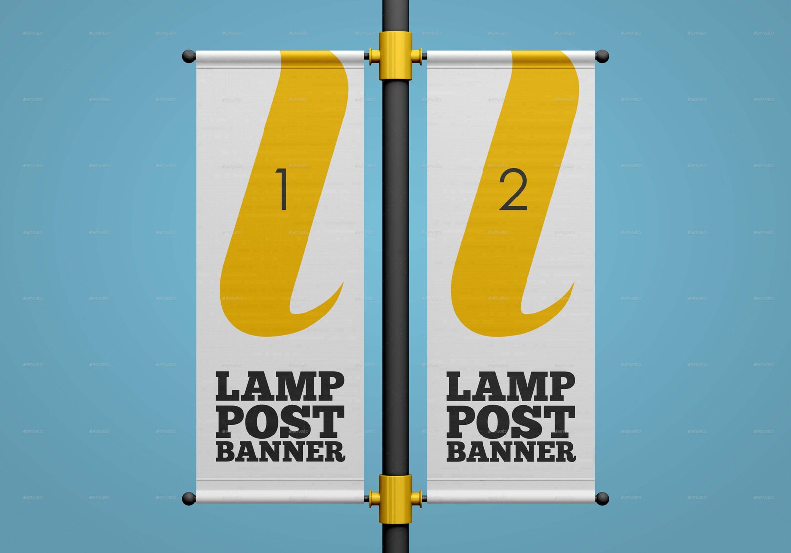 Lamp Post Banner Mockup Set