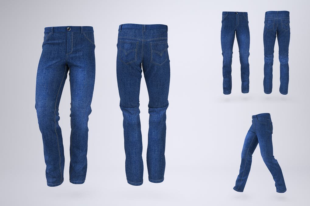 Man's Denim Jeans or Trousers Mock-Up (1)