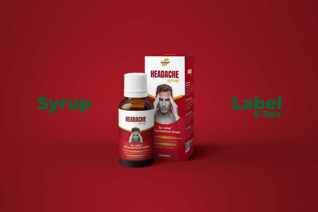 Medicine Syrup Box and Label Design