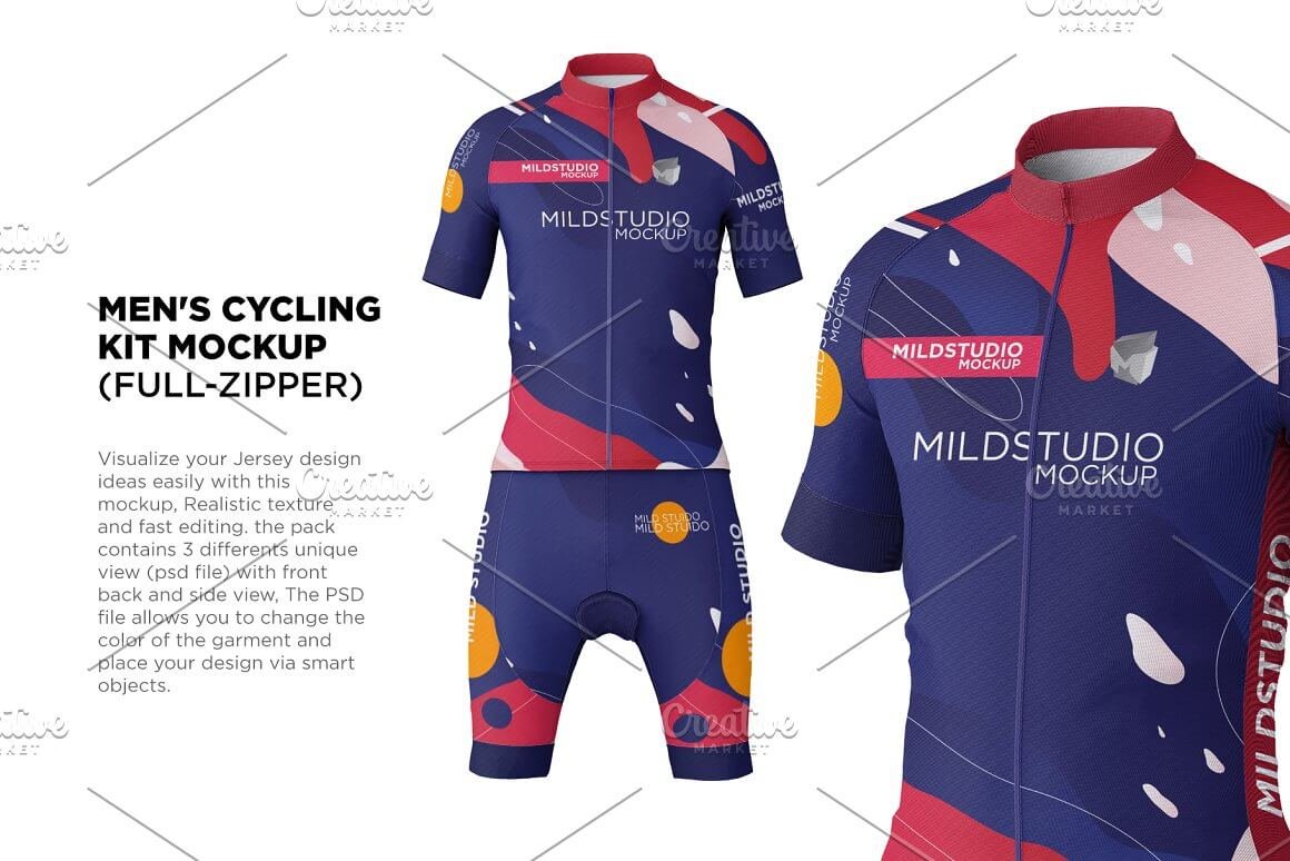 Men's Cyling Jersey Kit Mockup