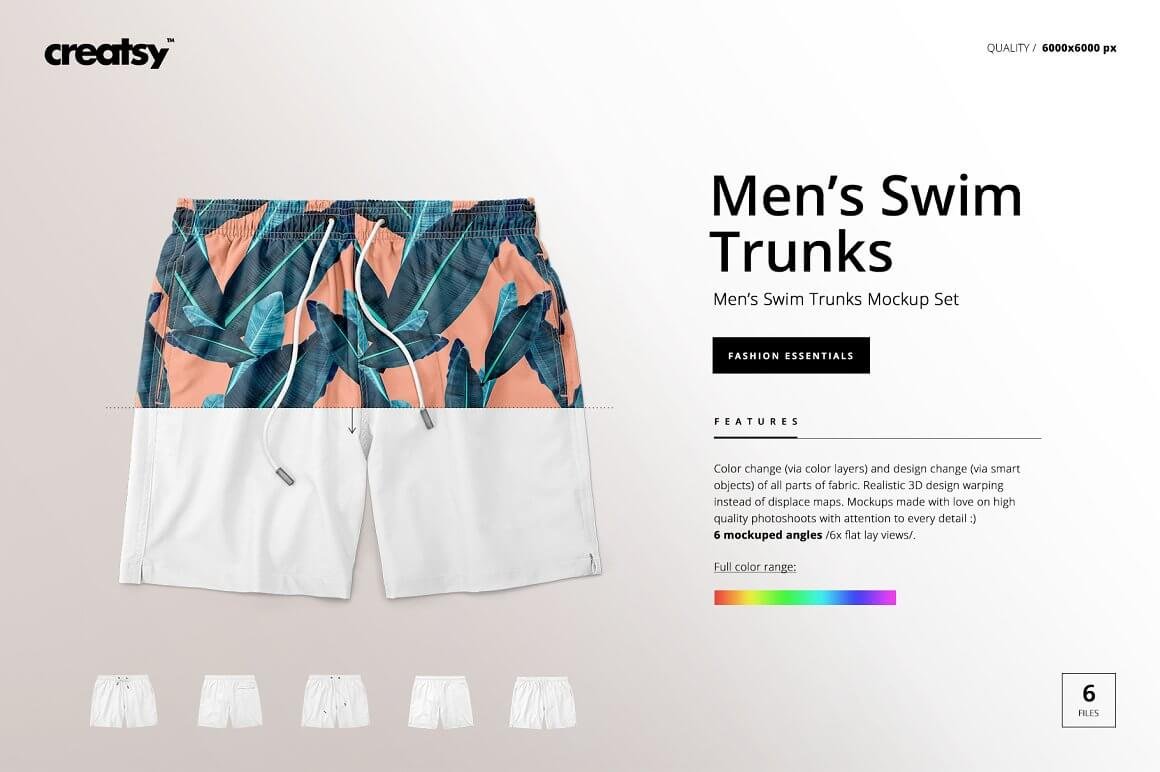 Men's Swim Trunks Mockup Set